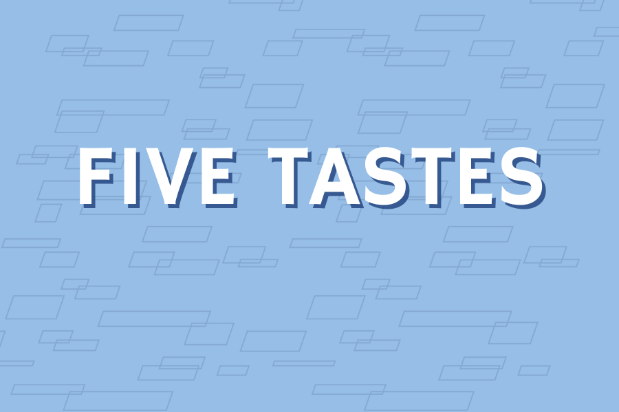 Image depicting our Five Tastes Meal signage in blue and white colors. Click on the image to open the link to our special event webpage.