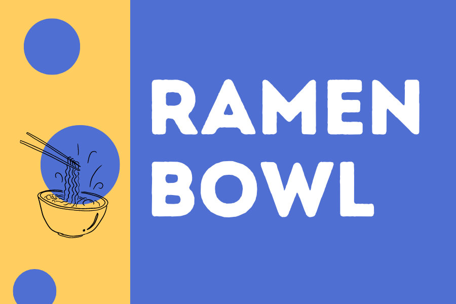 Image depicting our Ramen Bowl signage in blue and yellow colors. Click on the image to open the link to our special event webpage.