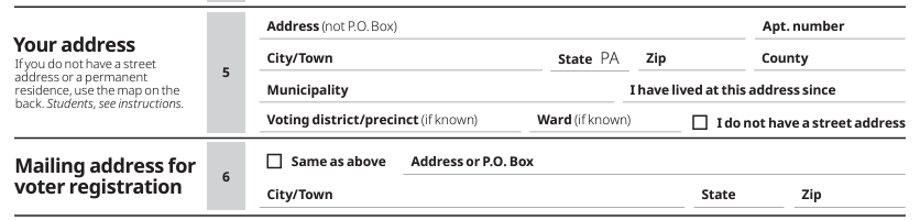 voter registration form