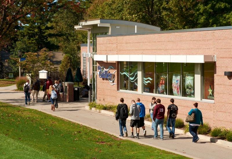 The Galley Exterior entrance with students walking by