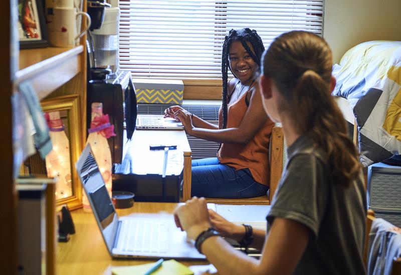 Double dorm with decorations