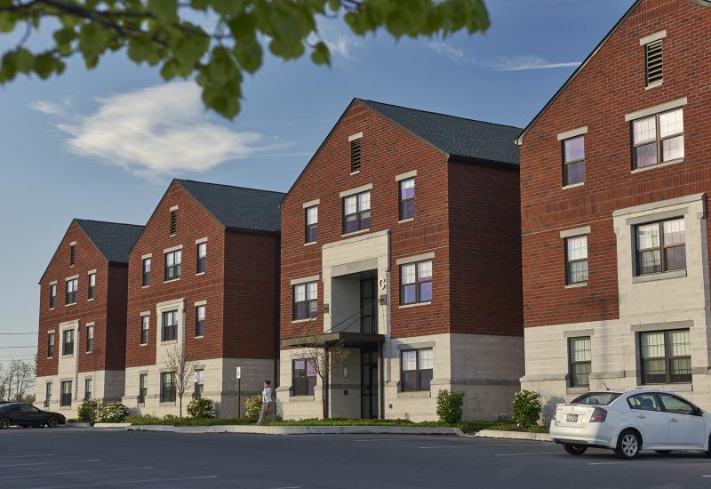 Nittany village exterior wide shot