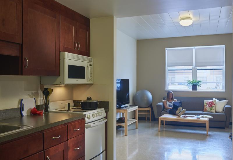 Nittany Village kitchen and living room