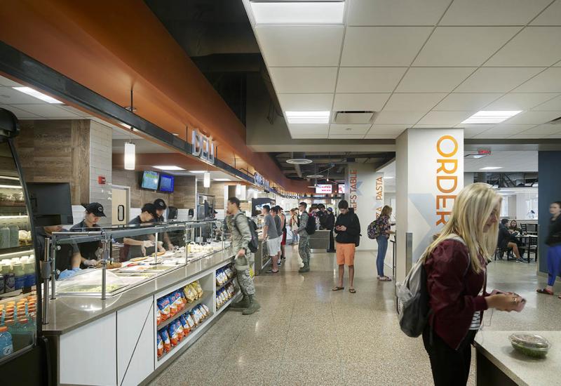 Students waiting in line at the Deli at East Checkout Counter