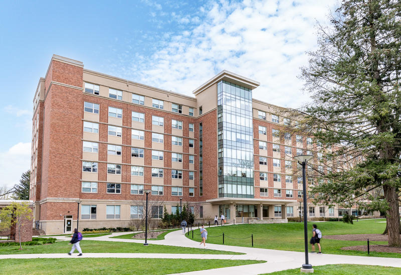 Left Angle Exterior of Building with Students and Tree Martin