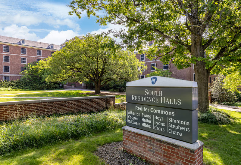 South Residence Halls; Redifer Commons, Atherton, Cooper, McElwain, Ewing, Haller, Hibbs, Hoyt, Lyons, Cross, Simmons, Stephens, Chace