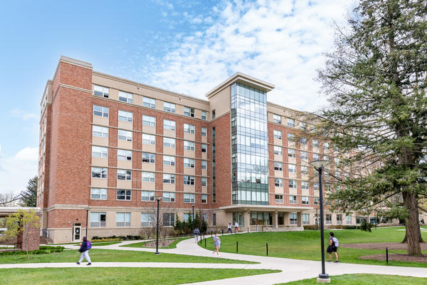 Left Angle Exterior of Building with Students and Tree Martin