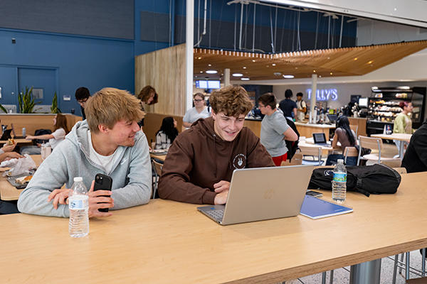 Students visit with one another at Tully's