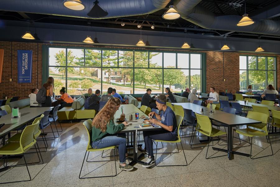 Dining room with students