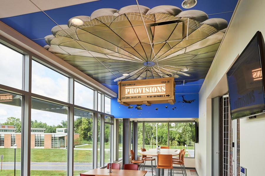 Provisions entrance with sign and logo
