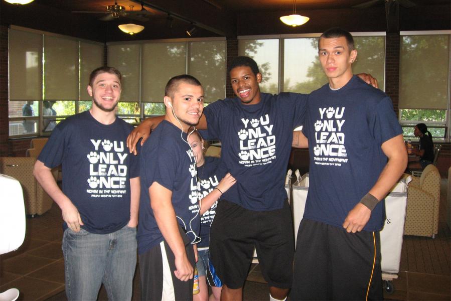 Orientation leaders in McKeesport lobby