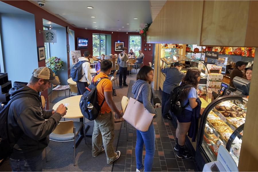 Higher Grounds with many students