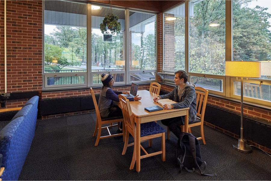 North Hall Study/Lounge with students working