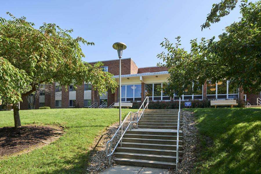 Front of Mont Alto Hall with steps