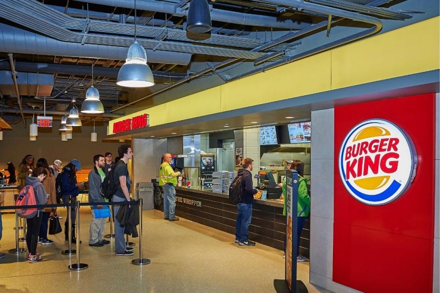Students standing in line at Burger King