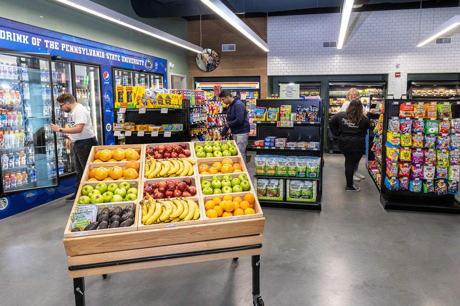 Products available for sale at Creekside Market at Berks campus