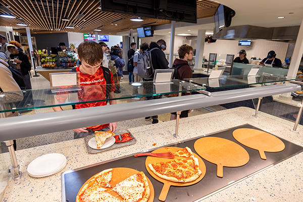Student makes their pizza selection