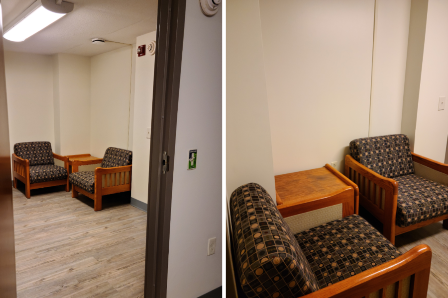 North Suite showing suite entry with two chairs