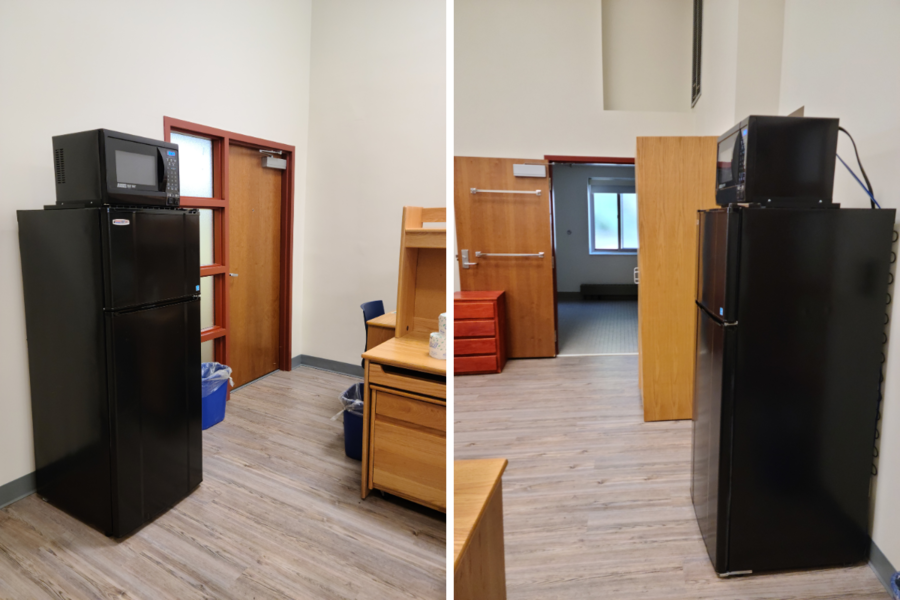 North Suite supplemental room showing entry, fridge