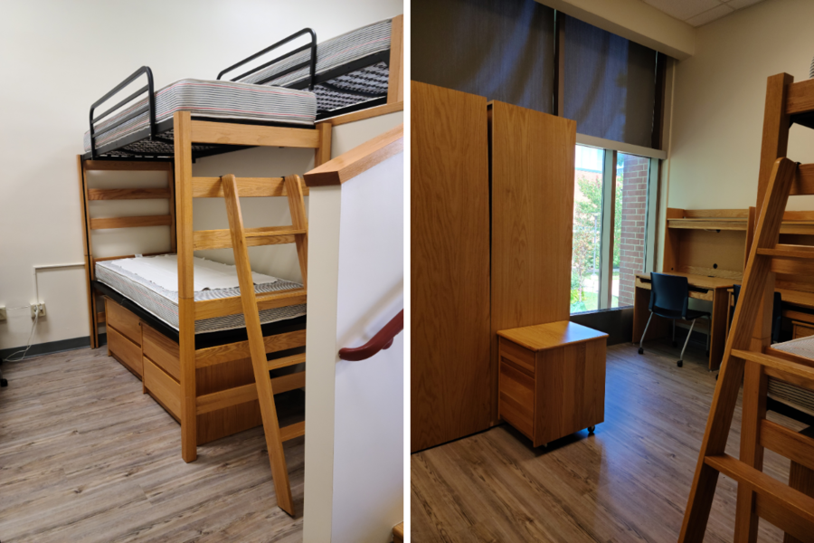 North Halls supplemental housing room showing beds