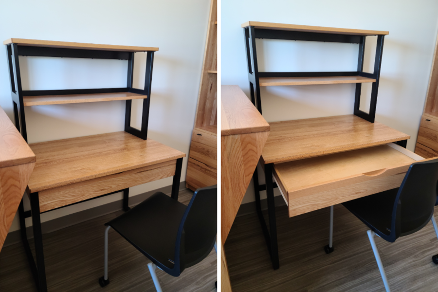 Robinson Hall room showing desk with chair