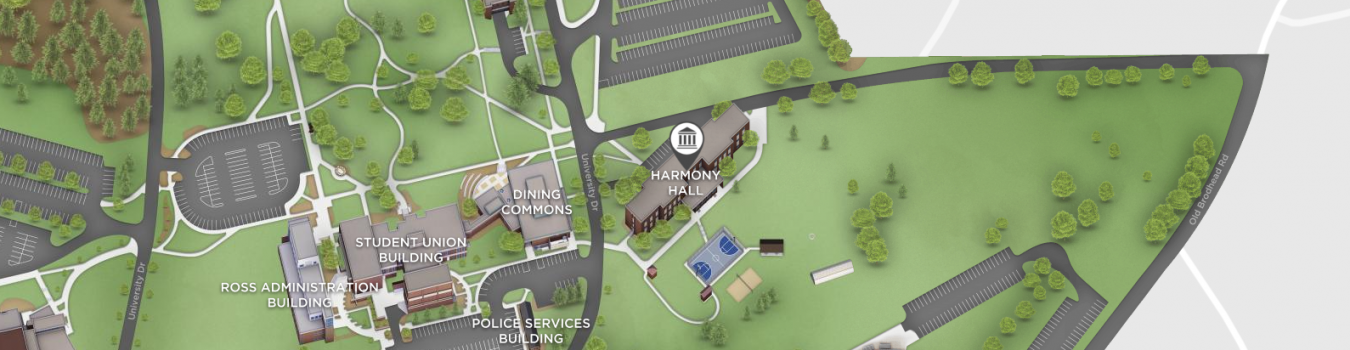 Open interactive map centered on Harmony Hall in a new tab