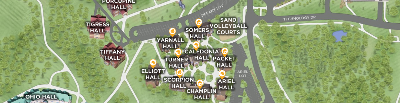 Open interactive map centered on Behrend Apartments in a new tab
