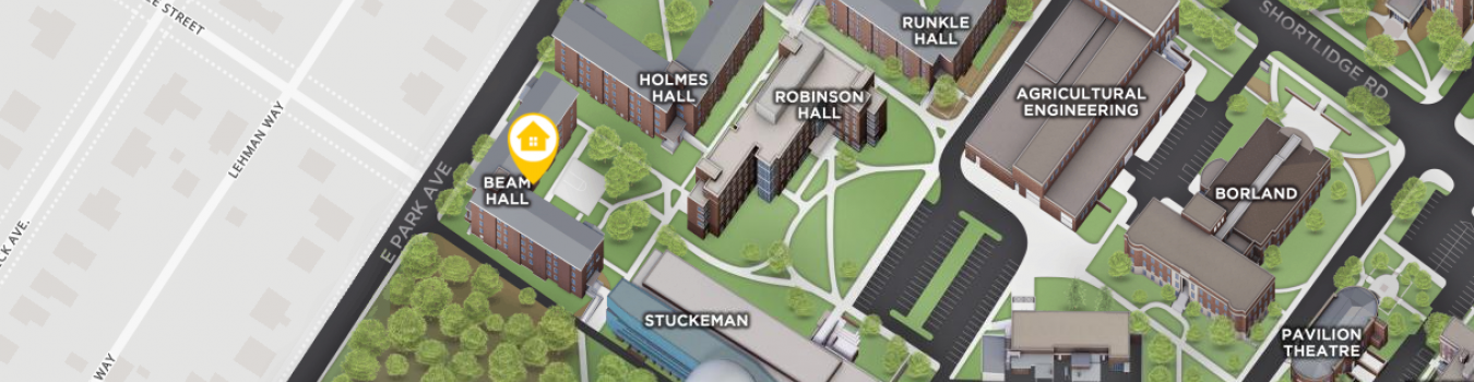 Open interactive map centered on Beam Hall in a new tab
