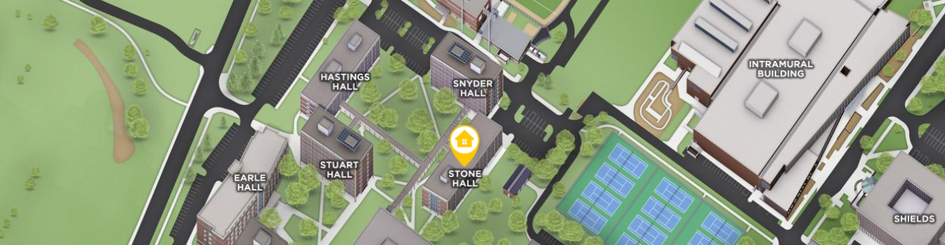 Open interactive map centered on Stone Hall in a new tab