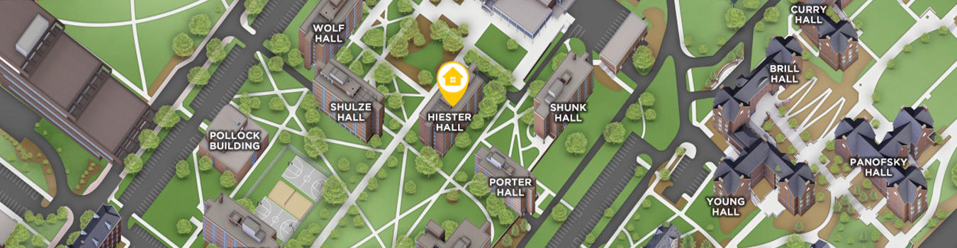 Open interactive map centered on Hiester Hall in a new tab
