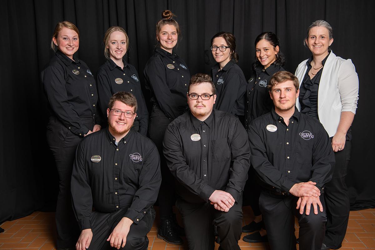Manager Sara Hollobaugh and the catering team