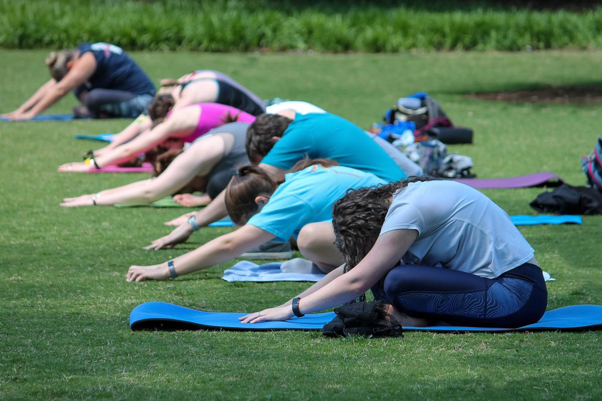 Wellness Community Students doing yoga