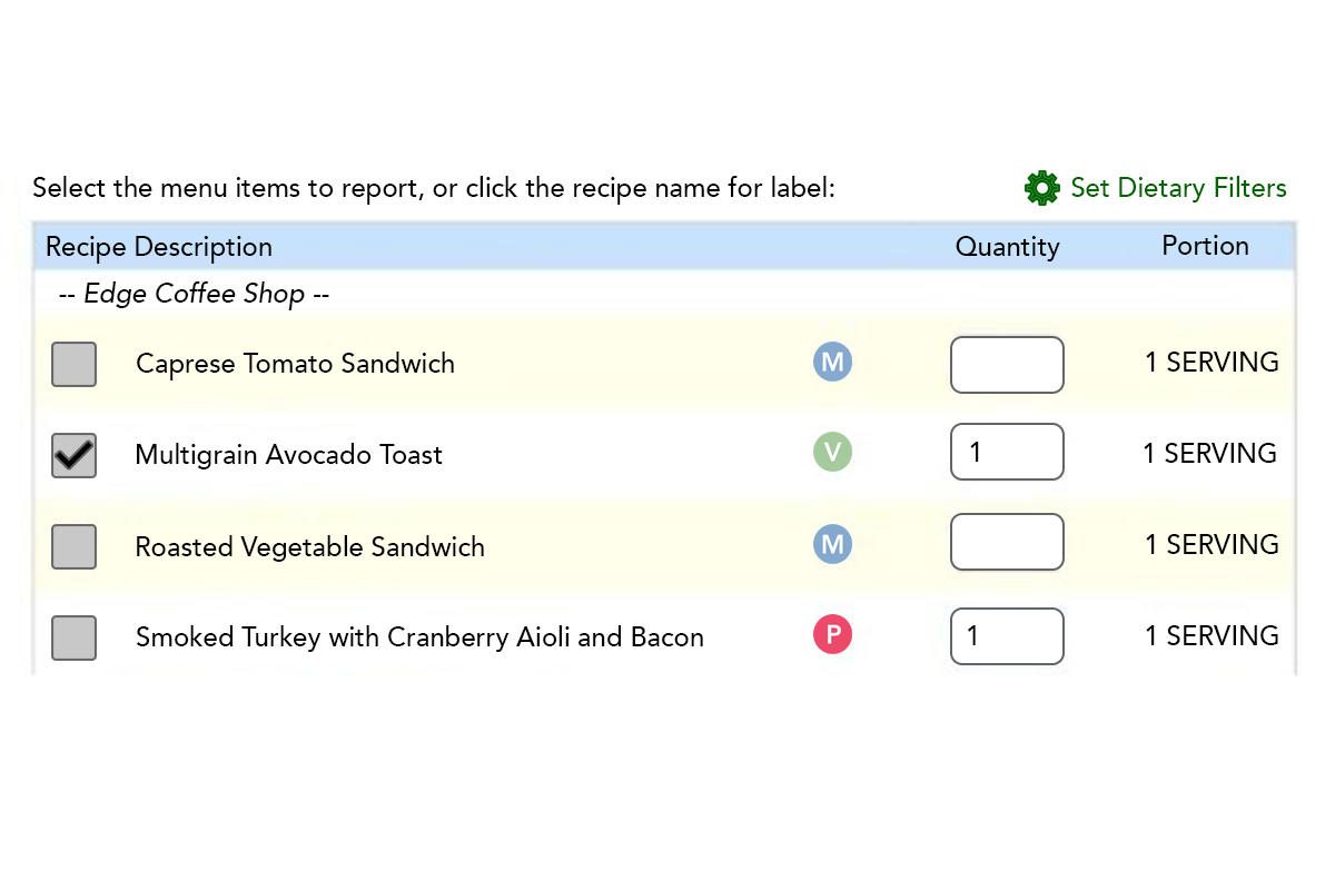menu report from menu.hfs.psu.edu