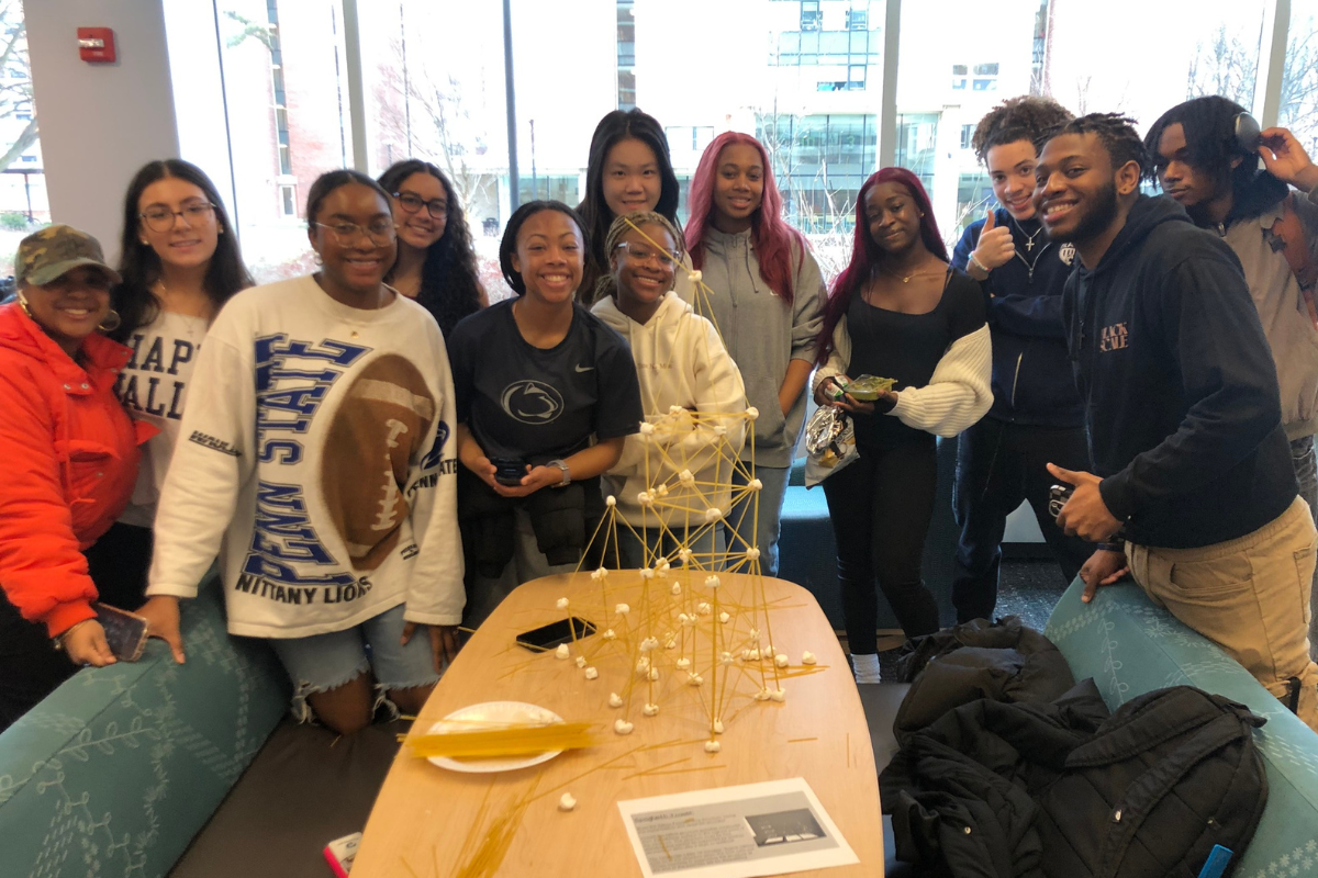 Group of students who worked on a project together
