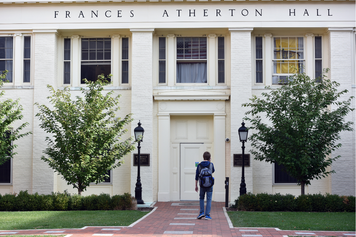 Outside Atherton Hall