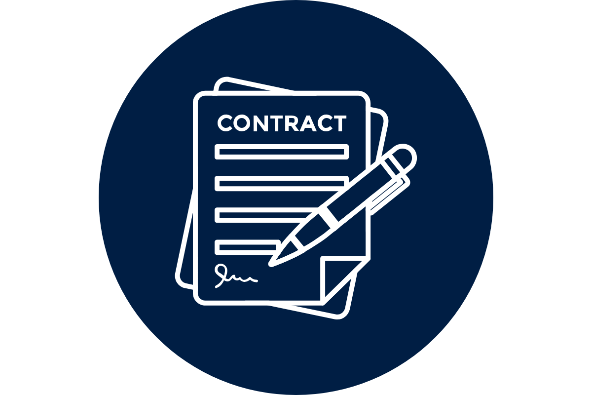 icon showing a paper contract