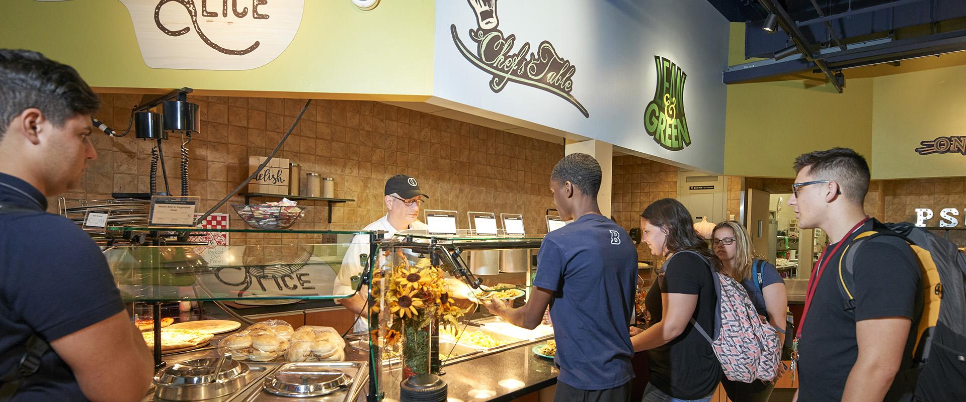 Bistro dining options with students