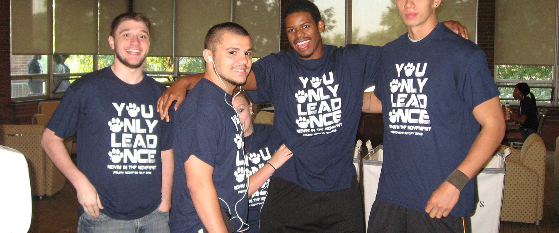 Orientation leaders in McKeesport lobby